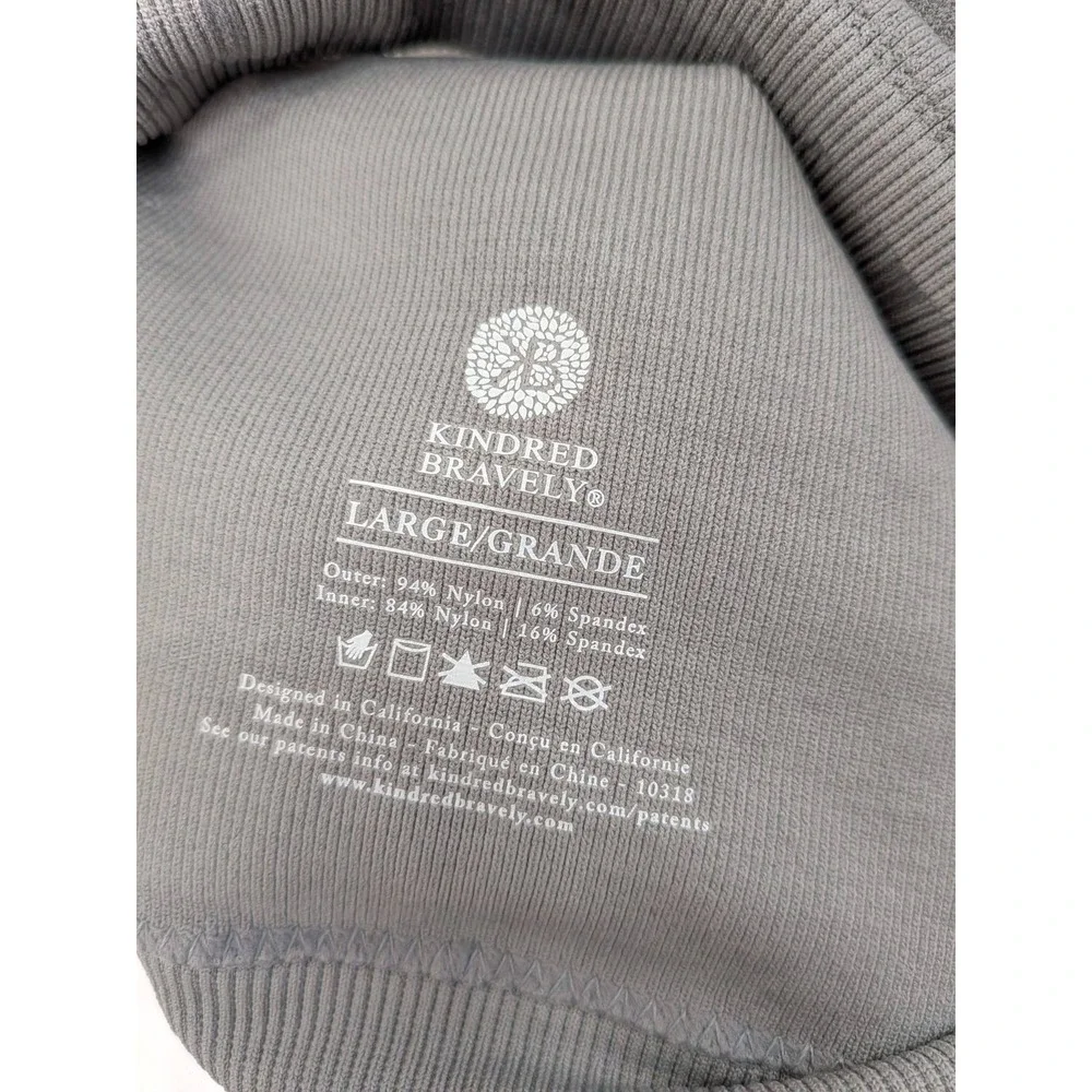 Kindred Bravely Gray Seamless Ribbed Nursing Pumping‎ Bra Women's Large